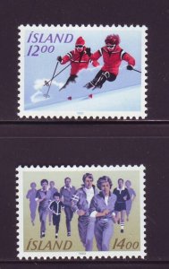 Iceland Sc 578-9 1983 Sports stamp set mint NH