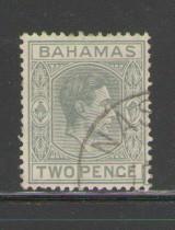 Bahamas Sc 103 1938 2 d gray G VI stamp used