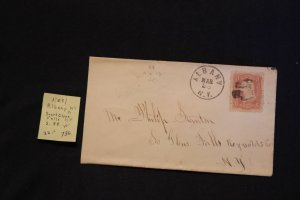 Scott US 88 on cover Albany NY to South Glens Falls NY (#736)