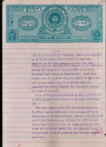 India Fiscal Andhra Pradesh State 60p Copy Stamp Paper Court Fee Revenue #10445M