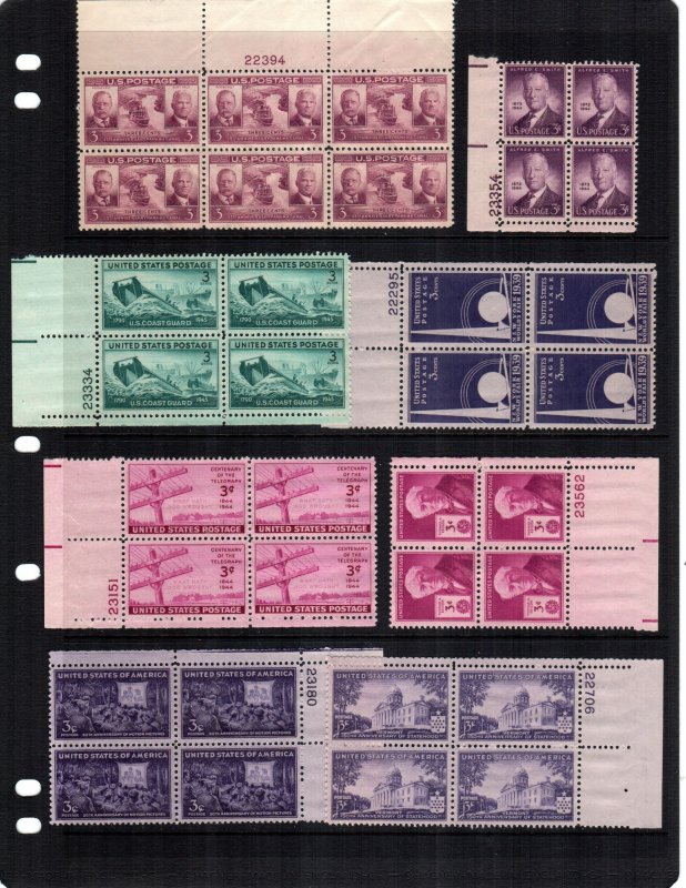 US 8  MNH Cat $19.00 plate blocks