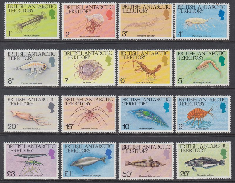 British Antarctic Territory 102-116 Marine Life MNH VF