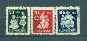 Slovakia sc# B11-13 used cat value $.90