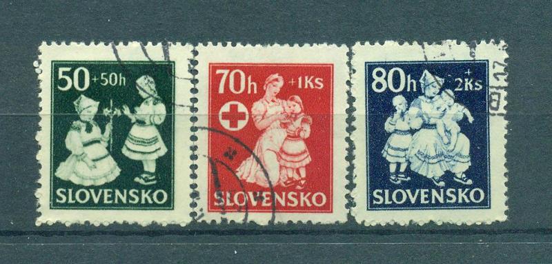 Slovakia sc# B11-13 used cat value $.90