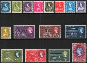 Kenya, Uganda & Tanzania Stamp 120-135  - Definitive set of 1960