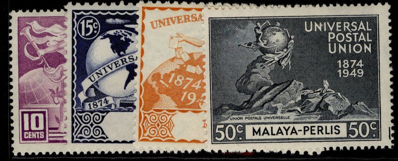 MALAYSIA - Perlis GVI SG3-6, anniversary of UPU set, NH MINT.