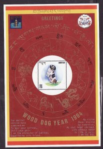 Bhutan-Sc#1098-unused NH sheet-Chinese New Year of the Dog-1994-