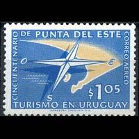 URUGUAY 1959 - Scott# C199 Compass and Map 1.05p NH