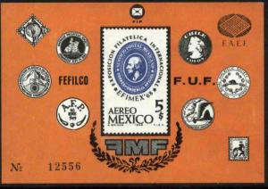 MEXICO C345, EFIMEX'68 Phil Exhibition Souvenir Sheet. MINT, NH. VF.