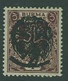 Burma Japan Occupation SC#1N29 Peacock o/p on George VI