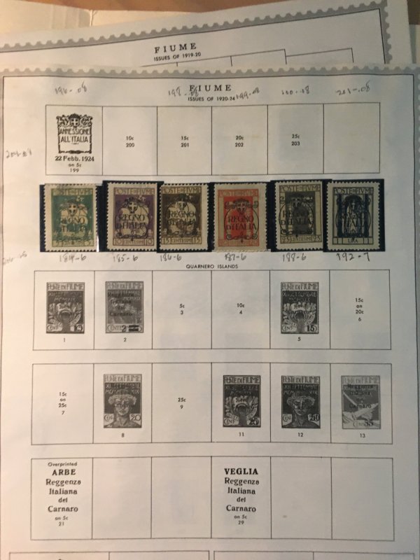 Collection of Fiume stamps