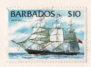 Barbados #885c used $10 ship