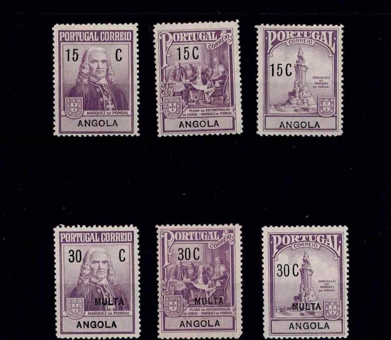 ANGOLA MH 1925 2 sets Postal Tax Postage Due Sc#RA1-3,RAJ1-3 Mf#IP1-3,IPP1-3 X