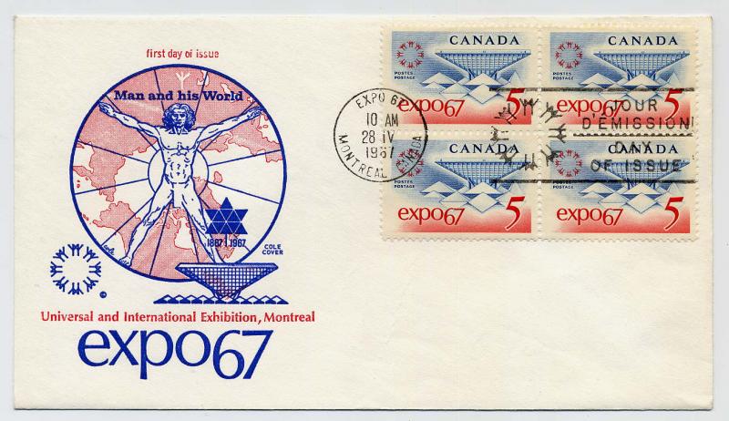 Canada First day cover #469, EXPO '67