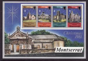 Montserrat-Sc#479a-Unused NH sheet-Christmas-Churches-1981-