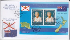 Jersey 2006,  Queen Elizabeth 80th. Miniature Sheet on FDC