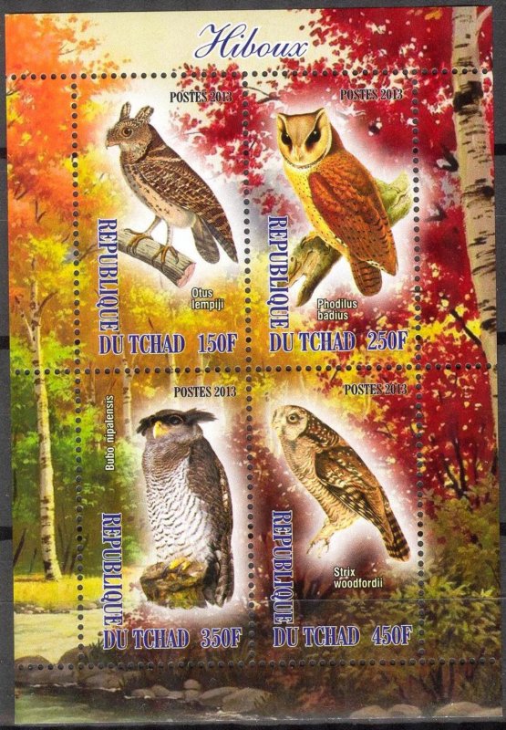 Chad 2013 Birds (5) Owls MNH Cinderella !