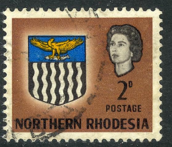 NORTHERN RHODESIA 1963 QE2 2d Coat of Arms Scott No. 77 VFU