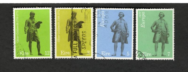 1974 Ireland SC #339-342 EDMUND BURKE & OLIVER GOLDSMITH Θ used stamps