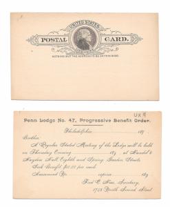 UX9 Penn Lodge 47 Progressive Benefit Order 1890s Philadelphia PA Clean Face