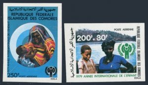 Comoro Islands C108, CB1 imperf, MNH. Michel 566B-567B. IYC-1979. Mother, Child.