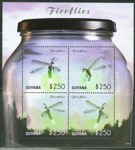 GUYANA 2014 FIREFLIES SHEET   MINT NH