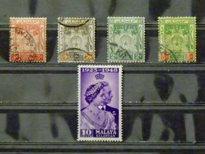 2713   Malaya - Kelantan   MH/Used, VF   # 2, 8, 17, 20, 44      CV$ 4.85