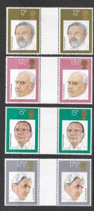 Great Britain # 920-23  English Conductors  GUTTER PAIRS  (4) Mint NH