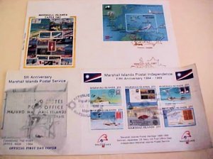 US MARSHALLS FDC 2 SHEETLETS 1987/1989