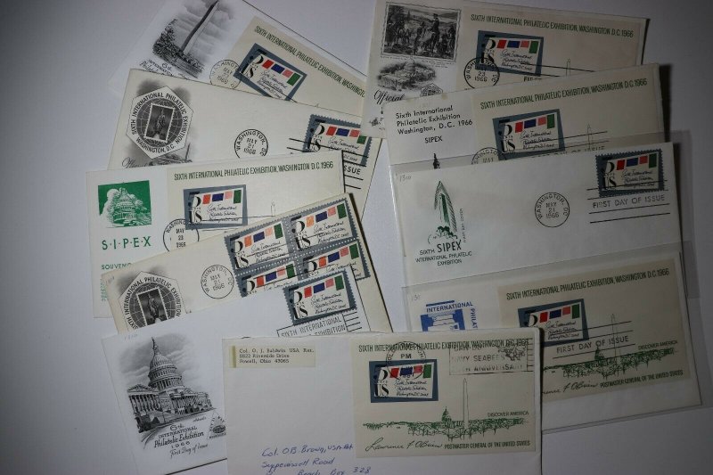 SIPEX Washington DC Sc# 1310-1311 Multipe Dates Philatelic  Expo Cachet Covers