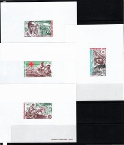 Niger 1973 MNH Sc C206-9 IMPERFORATE deluxe souvenir sheets