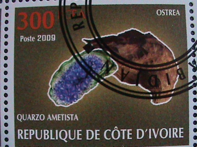 IVORY COAST-2009- WORLD MINERIAL CTO SHEET-VERY FINE WITH BEAUTIFUL CANCEL