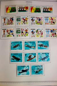 Rwanda Beautiful Mint Stamp Collection 1970-1990 on Pages