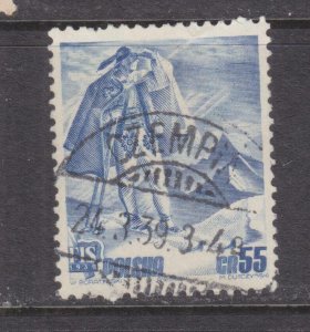 POLAND, 1939 Ski Championship 55g. Blue, used.