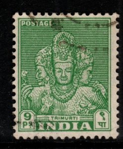 INDIA SG311 1949 9p YELLOW-GREEN USED