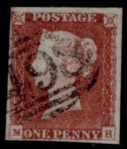 GB QV SG8, 1d red-brown PLATE 66, FINE USED. Cat £35. MH