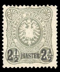 German Colonies, German Offices in the Turkish Empire #6 Cat$120, 1886 2 1/2p...