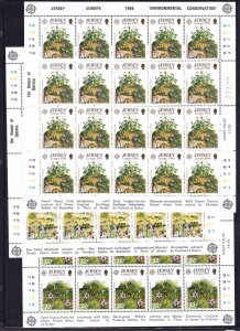 Jersey 396-98 MNH 1986 EUROPA CEPT Environmental Conservations Sheets Set (3) VF