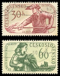 CZECHOSLOVAKIA 984-85 VF/USED - 1960 Steel Worker & Farm Wife