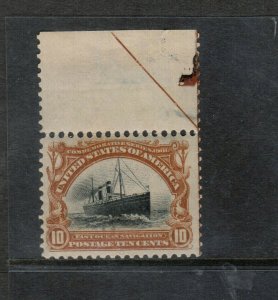 USA #299 Very Fine Never Hinged Top Margin Single With Margin Separation