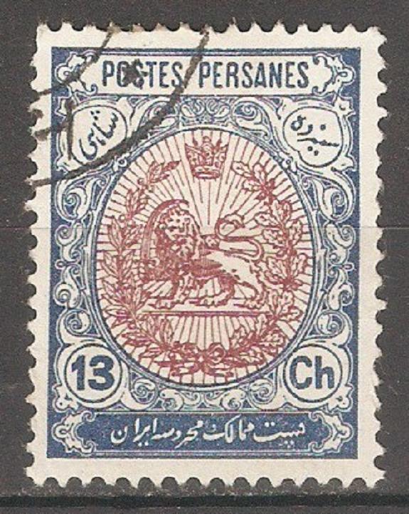 Iran Persia 1909,Coat of Arms,Sc 454,VF USED Fresh Color !!