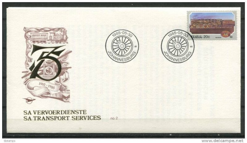 South Africa 1985 Cover  Special Cancel SA Transport Service