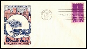 OAS-CNY  8511 FDC SCOT 852 – 1939 3c Golden Gate International Exposition