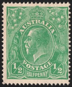 Australia SC#19 ½d King George V (1915) MLH