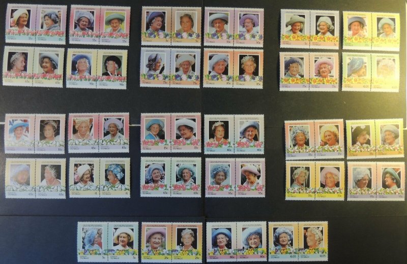 Tuvalu 1985 full set 85th birthday queen mother royalty women MNH 