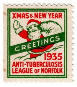 (I.B) US Cinderella : Anti-TB League Christmas Seal (Norfolk 1935) 