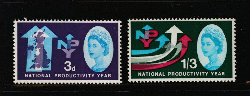 Great Britain the MNH 3d & 1/3 from the 1962 set with Phosphor bands