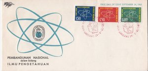 Indonesia # 578-580, Atom Diagram,  First Day Cover