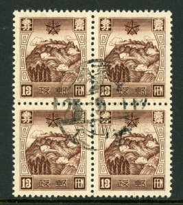 China 1937 Manchukuo 13 Fen Brown - Xinjing CDS Sc# 115 VFU F203 ⭐⭐⭐⭐⭐
