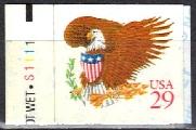 #2597, PL# Single. \Eagle and Shield\-Red. 29 Cent, S/A.